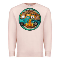 Pale Pink fall gnomes round earrings 3 Premium Sweatshirt - Artiststas