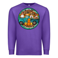 Purple fall gnomes round earrings 3 Premium Sweatshirt - Artiststas