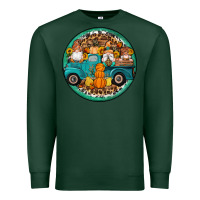 Sports Green fall gnomes round earrings 3 Premium Sweatshirt - Artiststas