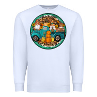 White fall gnomes round earrings 3 Premium Sweatshirt - Artiststas