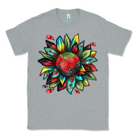 Heather Grey berry sunflower Classic Tee - texasbilliewilder
