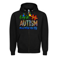 Black fight for autism awareness Zipper Hoodie - Zillion Design Studio