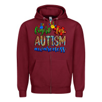 Burgundy fight for autism awareness Zipper Hoodie - Zillion Design Studio