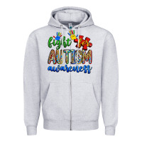 Heather Grey fight for autism awareness Zipper Hoodie - Zillion Design Studio