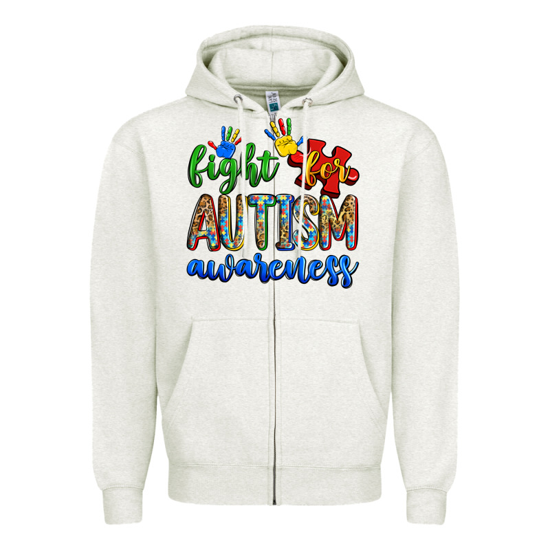 Fight For Autism Awareness Zipper Hoodie by Zillion Design Studio | Teevron
