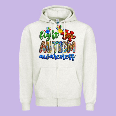 Fight For Autism Awareness Zipper Hoodie Designed By Zillion Design Studio