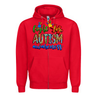 Red fight for autism awareness Zipper Hoodie - Zillion Design Studio