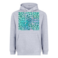 Heather Grey turquoise leopard glitter Heavyweight Hoodie - JahusDesignShop