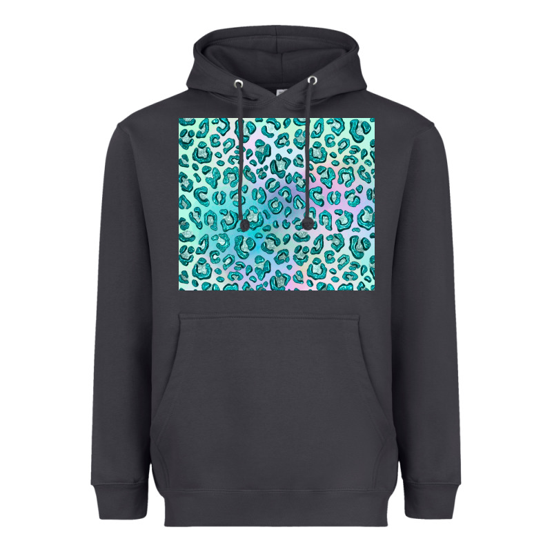 Turquoise Leopard Glitter Heavyweight Hoodie by JahusDesignShop | Teevron