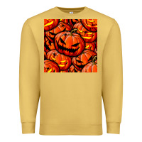 Antique Gold halloween pumpkin seamless pattern Premium Sweatshirt - BundleAndBundleShop