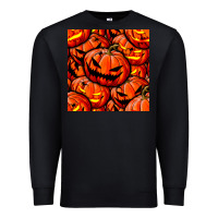 Black halloween pumpkin seamless pattern Premium Sweatshirt - BundleAndBundleShop