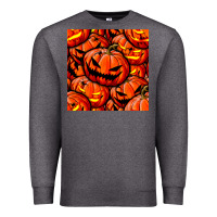 Charcoal Heather halloween pumpkin seamless pattern Premium Sweatshirt - BundleAndBundleShop