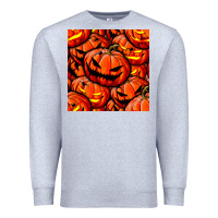 Heather Grey halloween pumpkin seamless pattern Premium Sweatshirt - BundleAndBundleShop