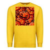 Lemon halloween pumpkin seamless pattern Premium Sweatshirt - BundleAndBundleShop