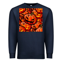 Navy halloween pumpkin seamless pattern Premium Sweatshirt - BundleAndBundleShop