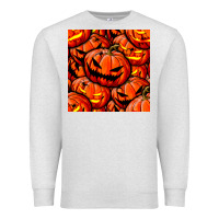 Oatmeal Heather halloween pumpkin seamless pattern Premium Sweatshirt - BundleAndBundleShop