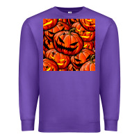 Purple halloween pumpkin seamless pattern Premium Sweatshirt - BundleAndBundleShop