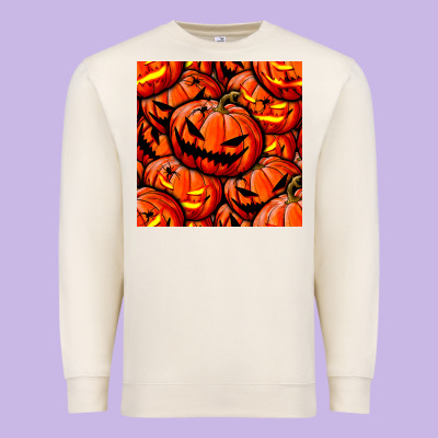 Halloween Pumpkin Seamless Pattern Premium Sweatshirt Designed By Bundleandbundleshop