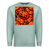 Seafoam halloween pumpkin seamless pattern Premium Sweatshirt - BundleAndBundleShop