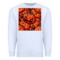 White halloween pumpkin seamless pattern Premium Sweatshirt - BundleAndBundleShop