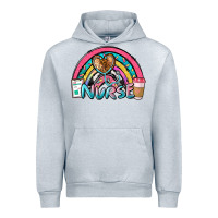 Heather Grey nurse rainbow Urban Hoodie - NancyCooperArtShop
