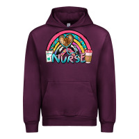 Mauve Wine nurse rainbow Urban Hoodie - NancyCooperArtShop