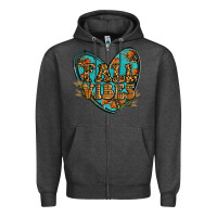 Charcoal Heather fall vibes heart Zipper Hoodie - RanaPortraitStore