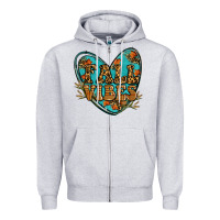 Heather Grey fall vibes heart Zipper Hoodie - RanaPortraitStore