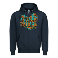 Navy fall vibes heart Zipper Hoodie - RanaPortraitStore
