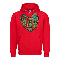 Red fall vibes heart Zipper Hoodie - RanaPortraitStore