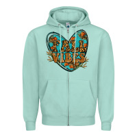 Seafoam fall vibes heart Zipper Hoodie - RanaPortraitStore