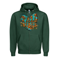 Sports Green fall vibes heart Zipper Hoodie - RanaPortraitStore