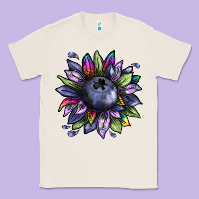 Blueberry Sunflower Classic Tee Designed By Texasbilliewilder