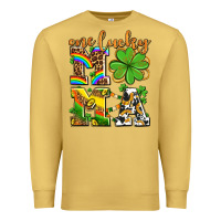 Antique Gold one lucky mama Premium Sweatshirt - AdoDesignShop