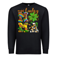 Black one lucky mama Premium Sweatshirt - AdoDesignShop