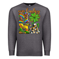 Charcoal Heather one lucky mama Premium Sweatshirt - AdoDesignShop