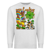 Oatmeal Heather one lucky mama Premium Sweatshirt - AdoDesignShop