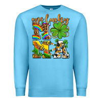 Ocean Blue one lucky mama Premium Sweatshirt - AdoDesignShop