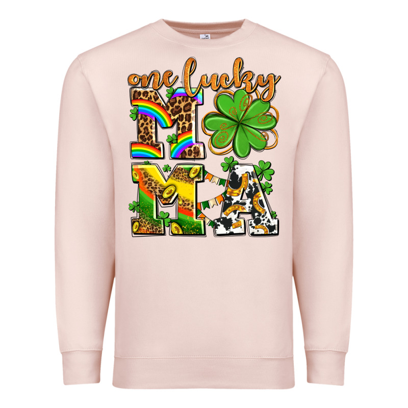 One Lucky Mama Premium Sweatshirt by AdoDesignShop | Teevron