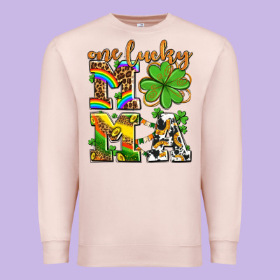 One Lucky Mama Premium Sweatshirt Designed By Adodesignshop