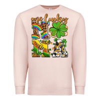 Pale Pink one lucky mama Premium Sweatshirt - AdoDesignShop