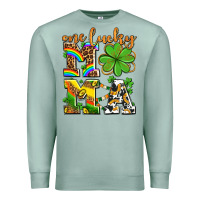 Seafoam one lucky mama Premium Sweatshirt - AdoDesignShop