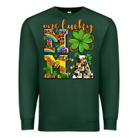 Sports Green one lucky mama Premium Sweatshirt - AdoDesignShop