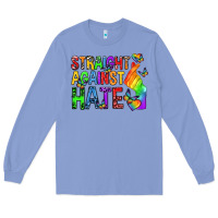 Colony Blue straight against hate pride lgbtq Long Sleeve Tee - texasbilliewilder