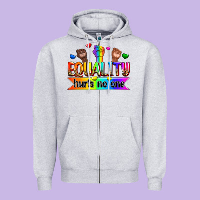 Equality Hurts No One Zipper Hoodie Designed By Zillion Design Studio