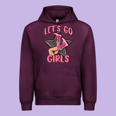 Lets Go Girls Cowgirl Boots Star Urban Hoodie Designed By Maliassmallbusiness
