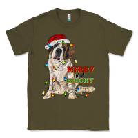Army Green merry and bright saint bernard Classic Tee - RanaPortraitStore