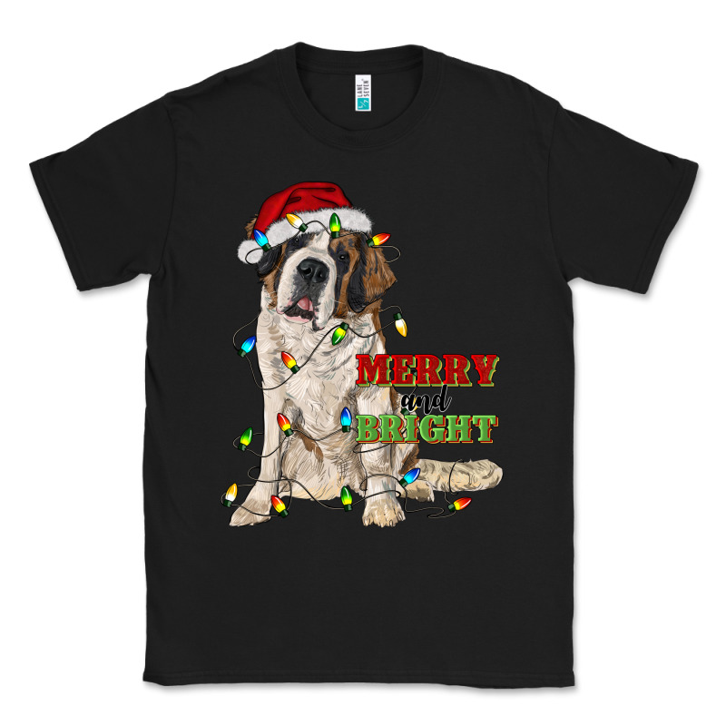 Merry And Bright Saint Bernard Classic Tee by RanaPortraitStore | Teevron