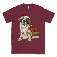 Burgundy merry and bright saint bernard Classic Tee - RanaPortraitStore