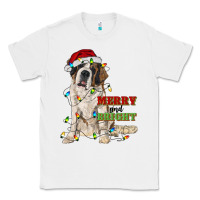 White merry and bright saint bernard Classic Tee - RanaPortraitStore